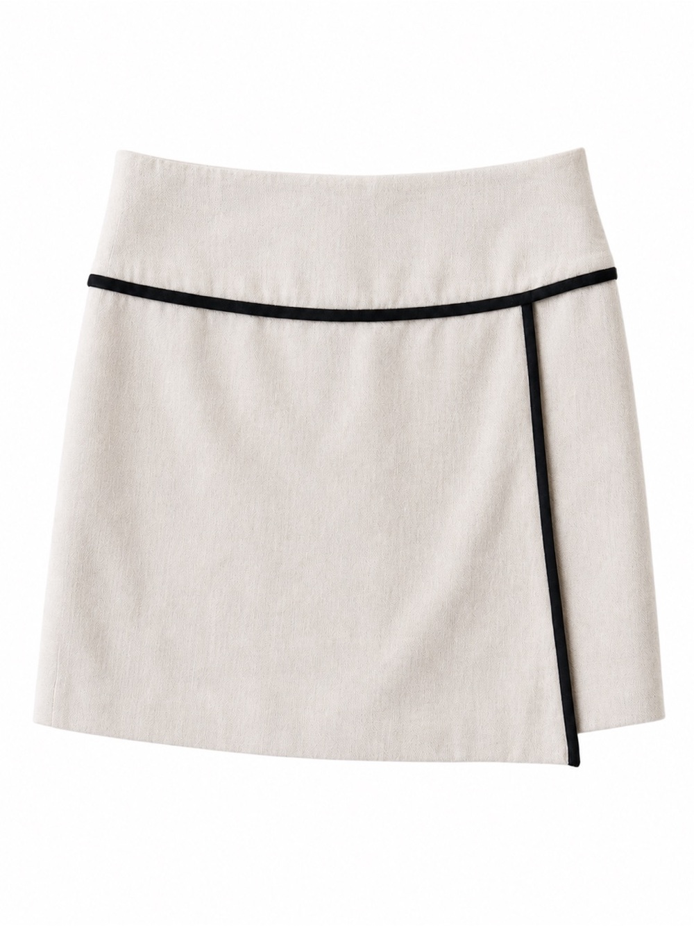 Vintage Y2K Mexx Beige & Black Contrast Trim Mini Skirt Size S (32 on tag)
